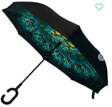 Load image into Gallery viewer, Peacock Double Layer Inverted Umbrella