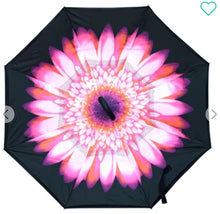 Load image into Gallery viewer, Pink Flower Inverted Umbrella