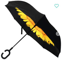 Load image into Gallery viewer, Yellow Flower Inverted Umbrella