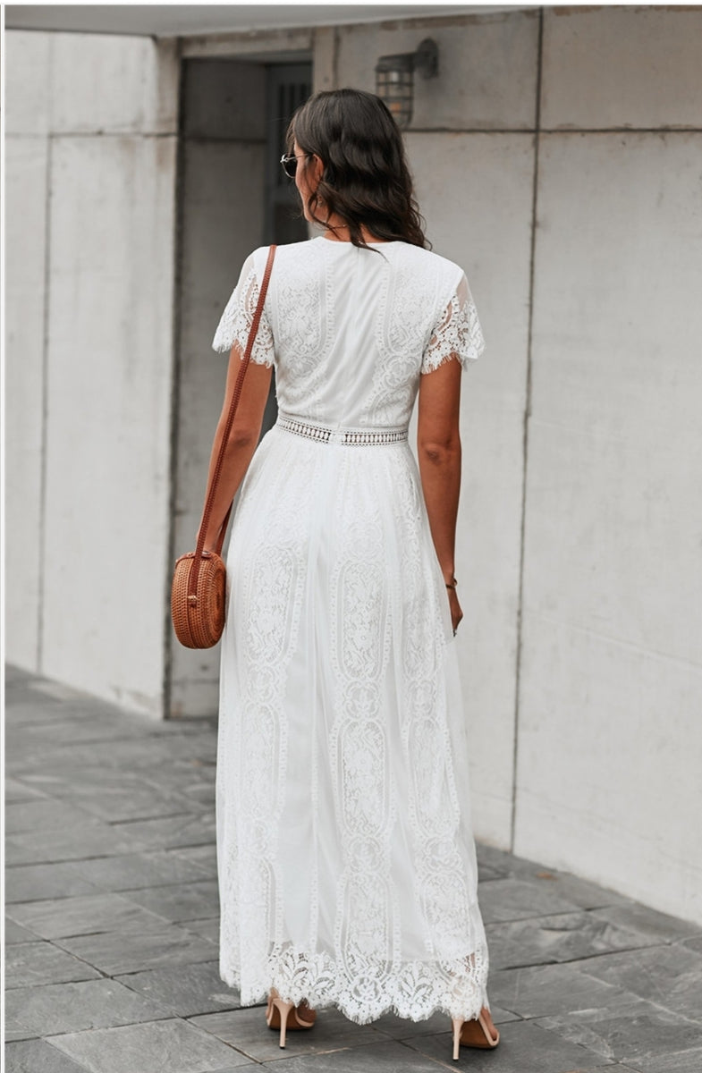 White Lace Dress – Knot Too Shabby-Amelia