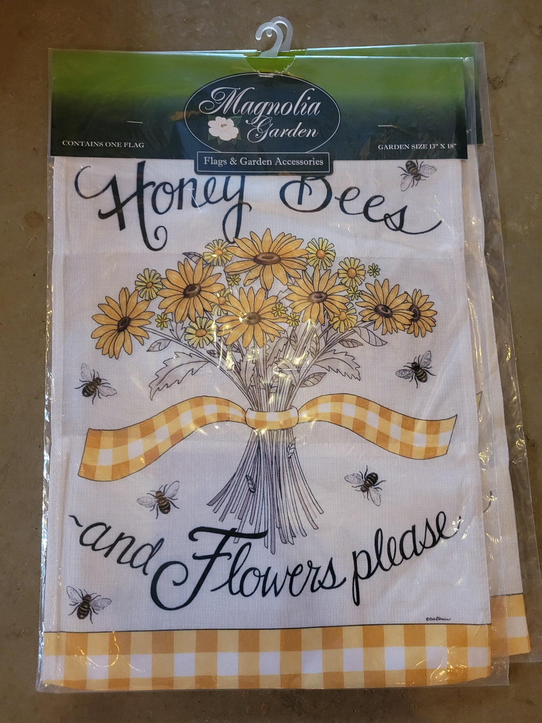 Honey Bees and Flowers Garden Flag