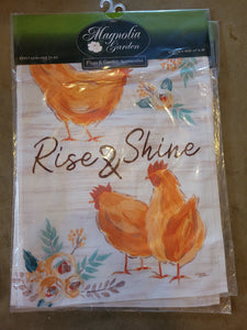 Rise & Shine Chicken Garden Flag