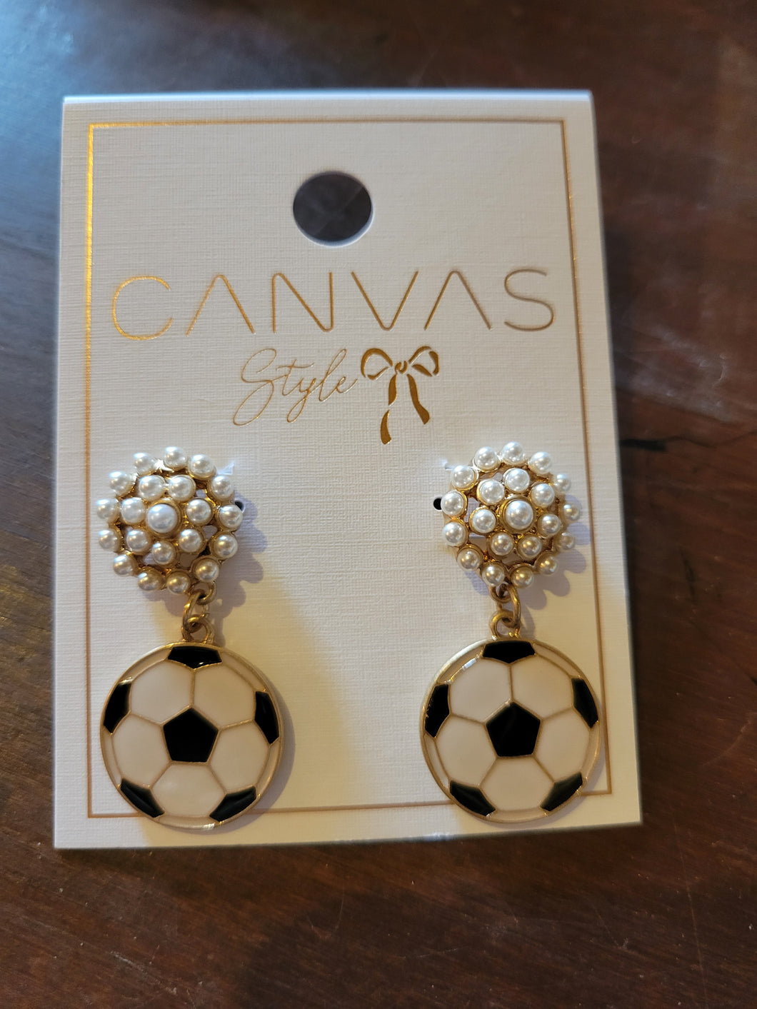 Soccer Pearl Cluster Earrings
