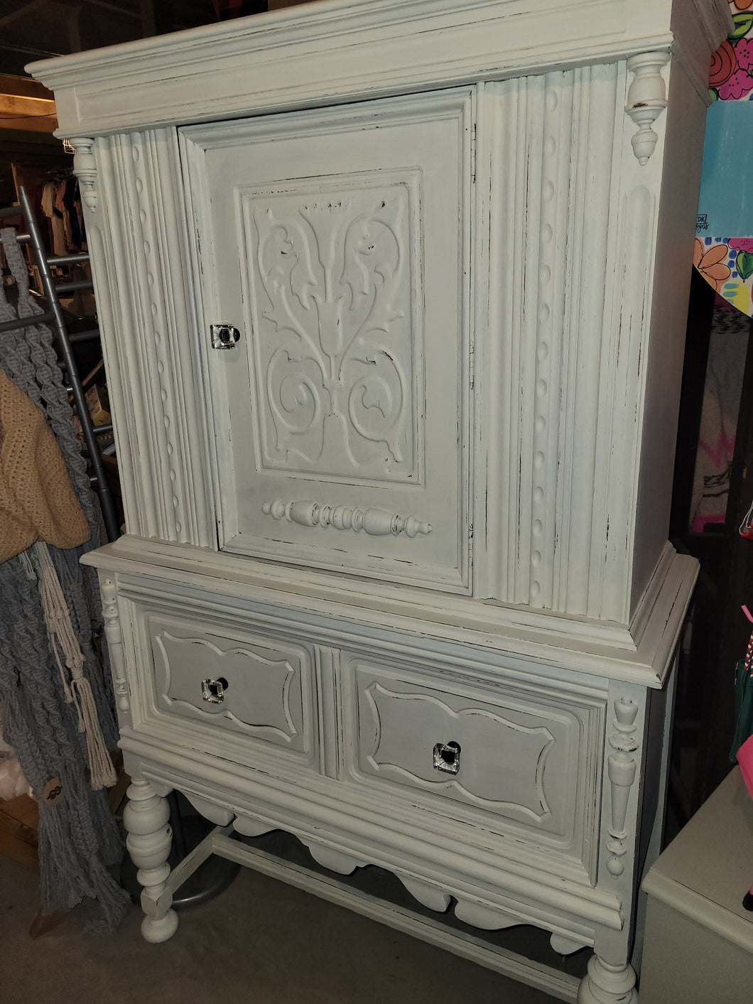 Raw Silk Distressed Hutch