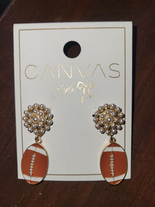 Football Pearl Cluster Earrings