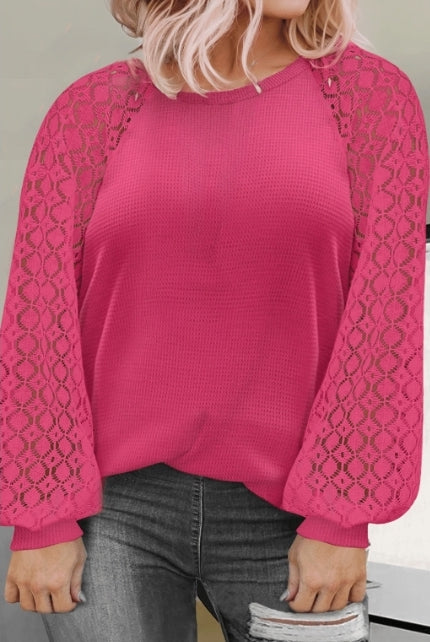 Hot Pink Lace Sleeve Top