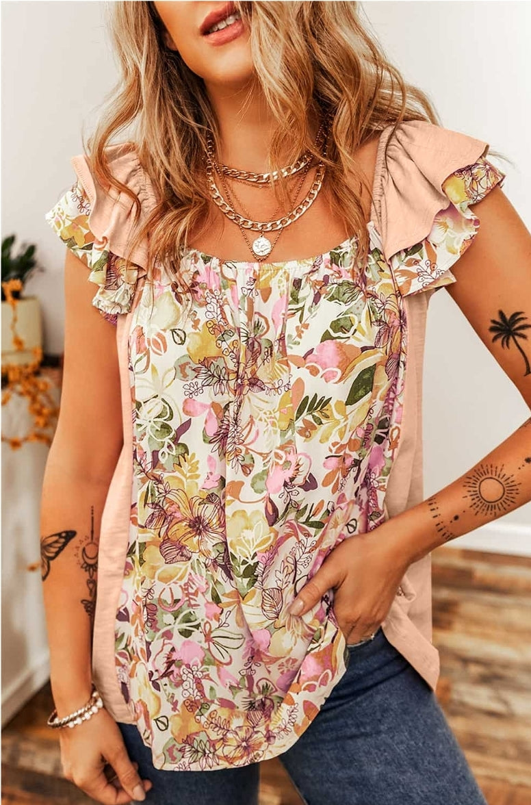 Peach Floral Shirt
