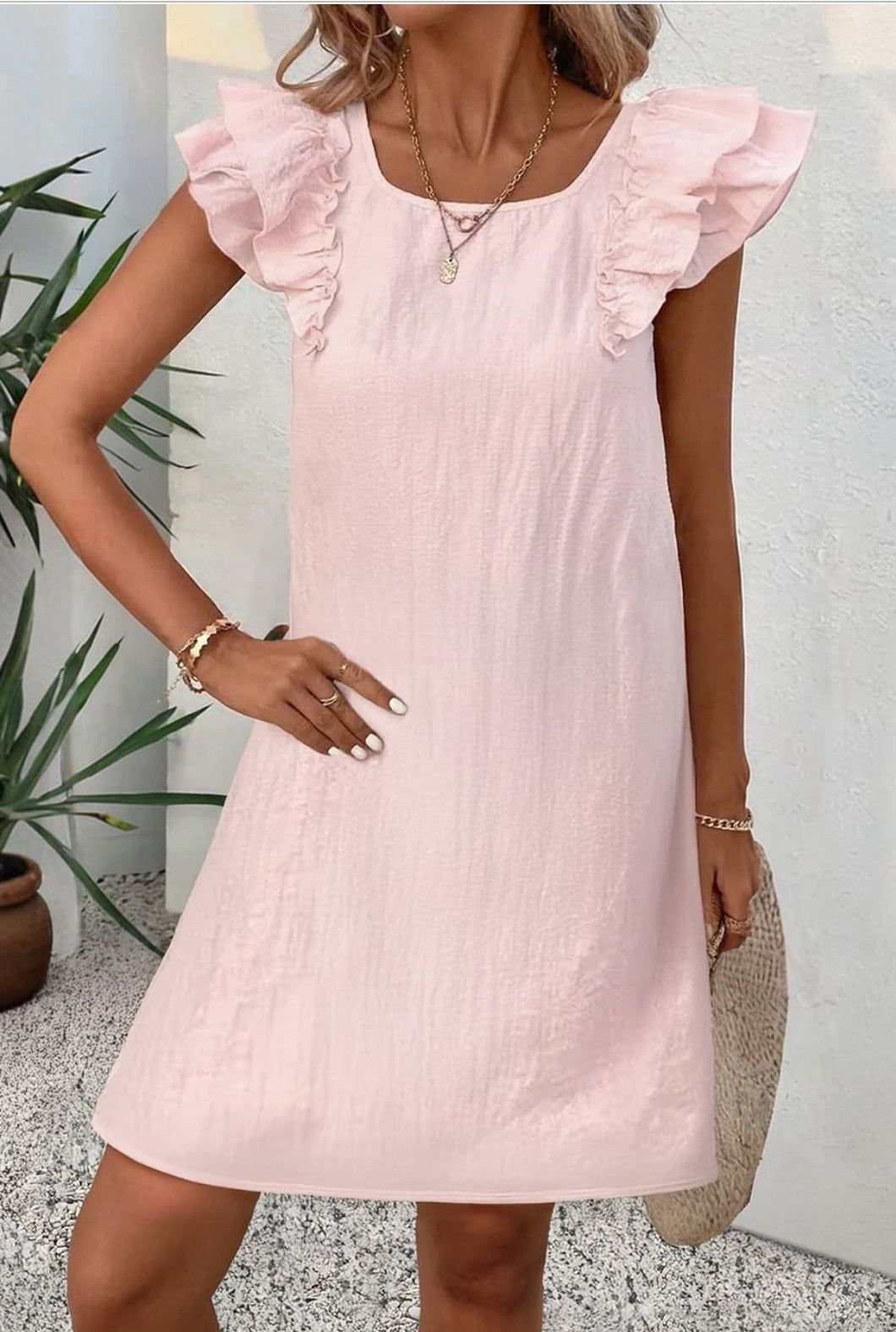 Blush Pink Bow Back Dress