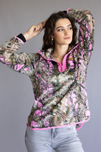 Load image into Gallery viewer, Simply Southern ¼ Zip Fleece Pullover - Pink Camo
