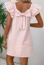 Load image into Gallery viewer, Blush Pink Bow Back Dress
