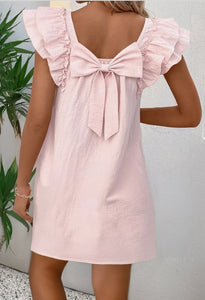 Blush Pink Bow Back Dress
