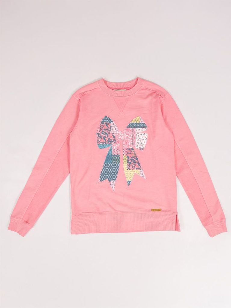 Quilted Pattern Bow Katarina Pullover