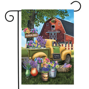 Flower Barn Spring Garden Flag