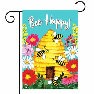 Bee Happy Hive Spring Garden Flag