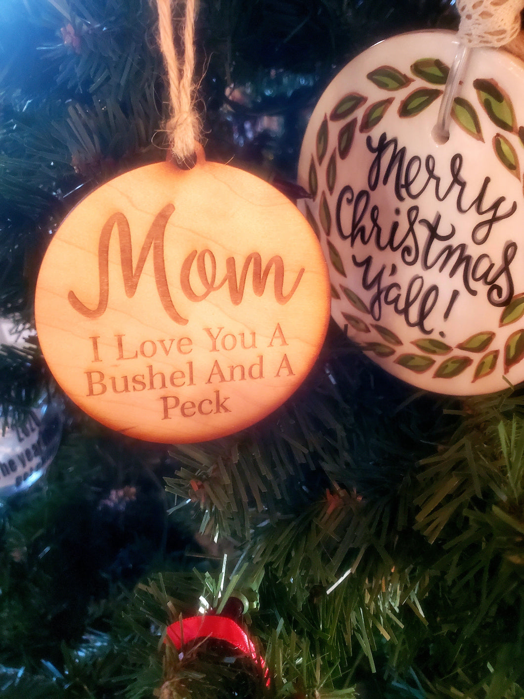 Mom-Bushell and a Peck ornament