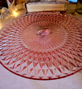 Rochester Footed Cake Plate Pink