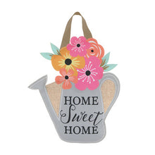 Load image into Gallery viewer, Colorful Watering Can Spring Burlap Door Hanger
