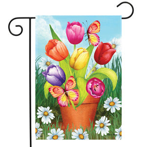 Potted Tulips Garden Flag