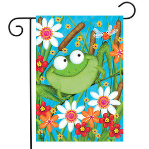 Froggy Fun Summer Garden Flag