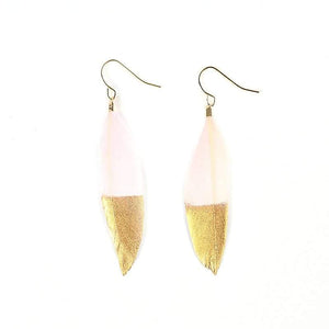 Gold Dipped Feather Earrings