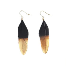 Load image into Gallery viewer, Gold Dipped Feather Earrings
