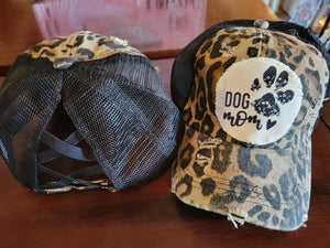 Cheetah Dog Mom Ponytail Hat
