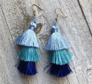 3 Tier Tassel Earrings