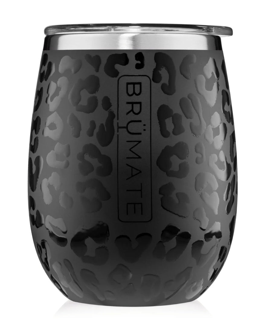 Brumate Stemless Wine Glass Onyx Leopard