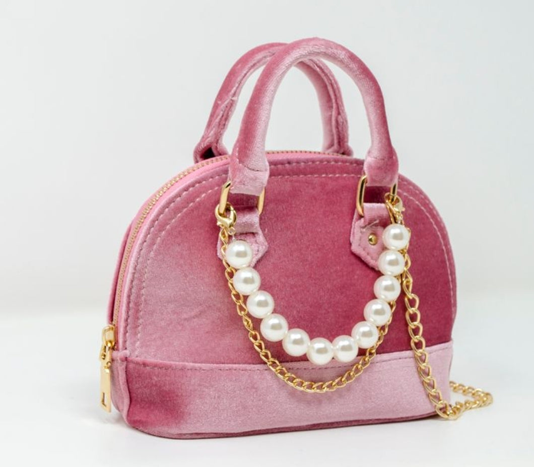 Pink Suede Crossbody Bag