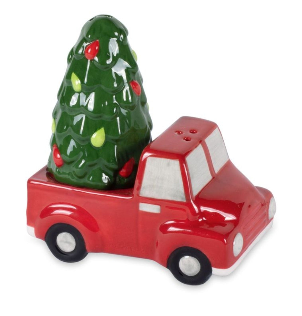 Red Truck and Tree Salt and Pepper Shaker