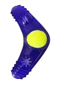 Boomerang Squeaker Tennis Ball Dog Toy with Treat Fill
