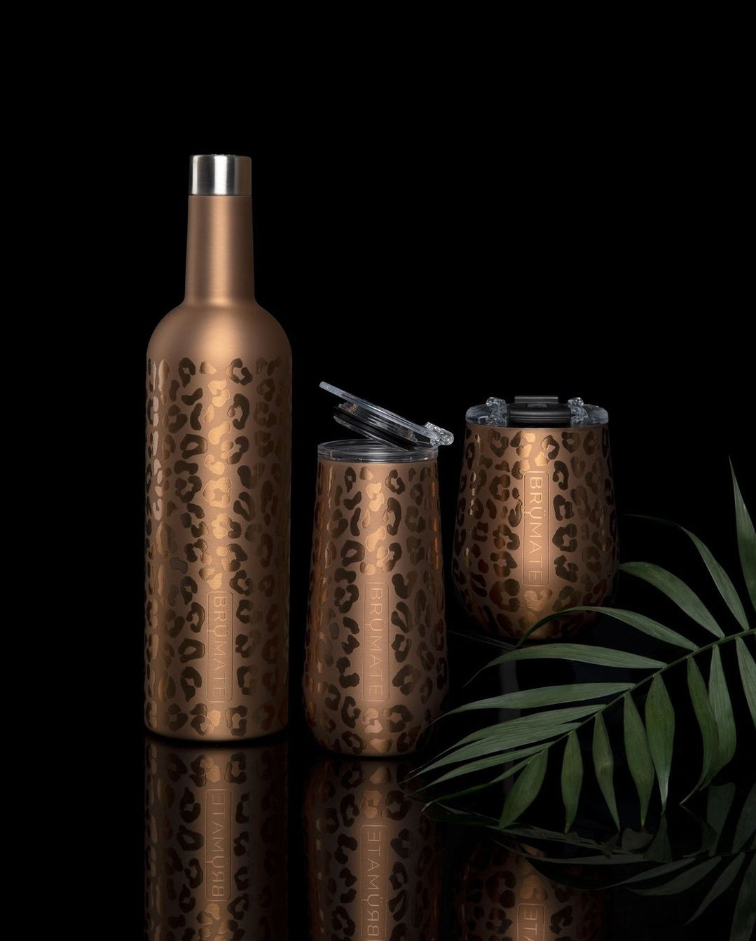 Brumate Rotera 35oz water bottle gold leopard