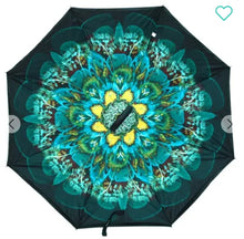 Load image into Gallery viewer, Peacock Double Layer Inverted Umbrella

