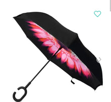 Load image into Gallery viewer, Pink Flower Inverted Umbrella
