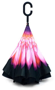 Pink Flower Inverted Umbrella