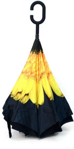 Yellow Flower Inverted Umbrella