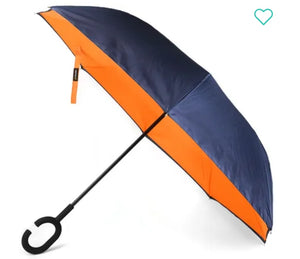 Navy & Orange Inverted Umbrella