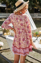 Load image into Gallery viewer, LONG SLEEVES FLORAL RUFFLED DRESS
