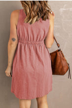 Load image into Gallery viewer, Button High Waist Pink Mini Dress
