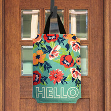 Load image into Gallery viewer, Hello Floral Burlap Door Hanger
